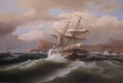 Thomas Birch An American Ship in Distress painting